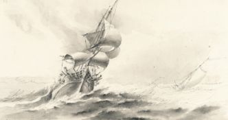 Nicolas-Marie Ozanne (1728 Brest (Finistère) – Paris 1811) – Segelschiffe auf stürmischer See