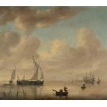 Willem Hermansz. van Diest (Zugeschrieben) (1610 – Den Haag – 1670) – Segelschiffe und Fischer auf r
