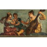 Venetian (Pietro Liberi ?) – Three musicians with string instruments.Oil on canvas, relined, after