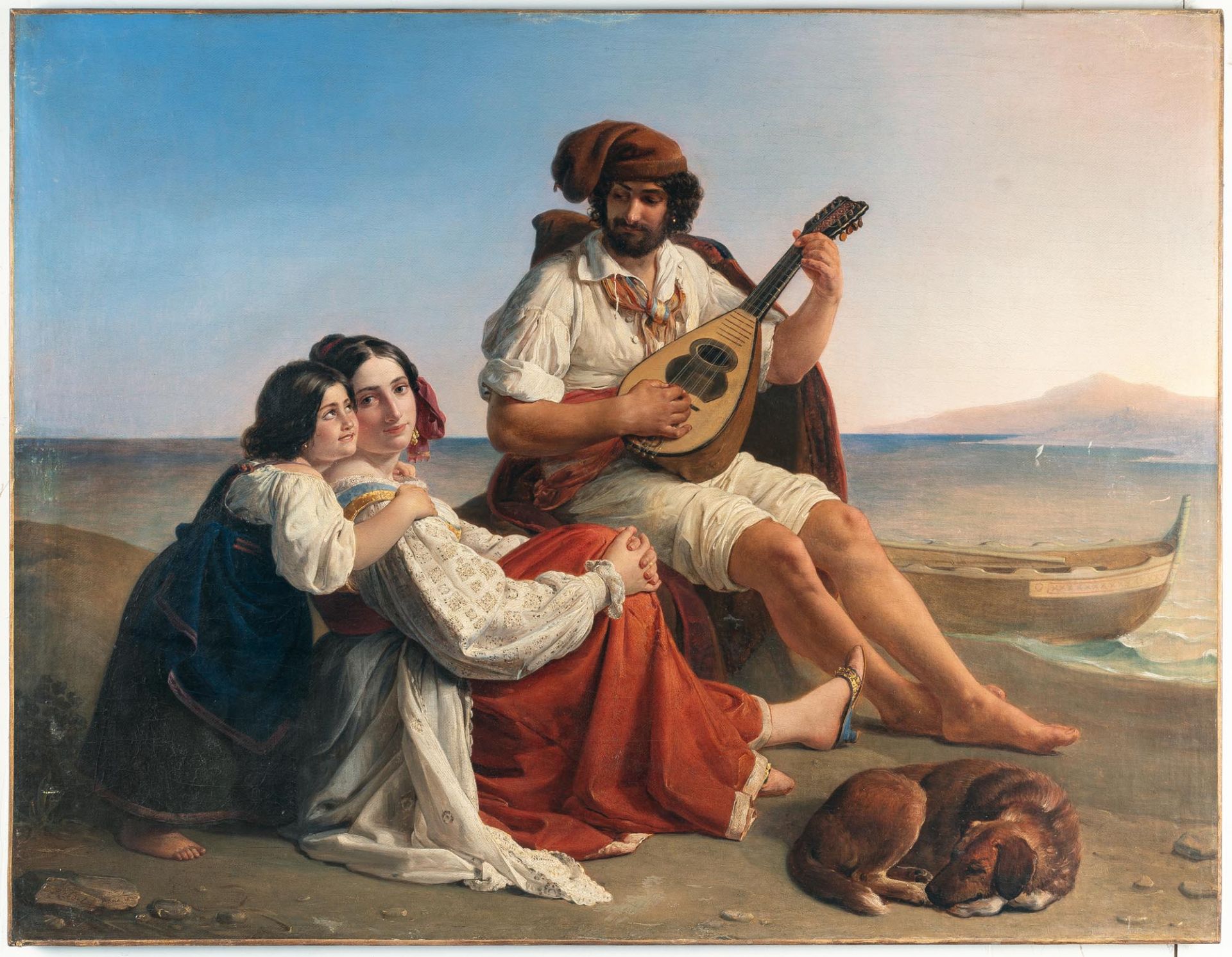 August Riedel (1799 Bayreuth – Rom 1883) – Neapolitanische Fischerfamilie vor der Küste - Bild 2 aus 4