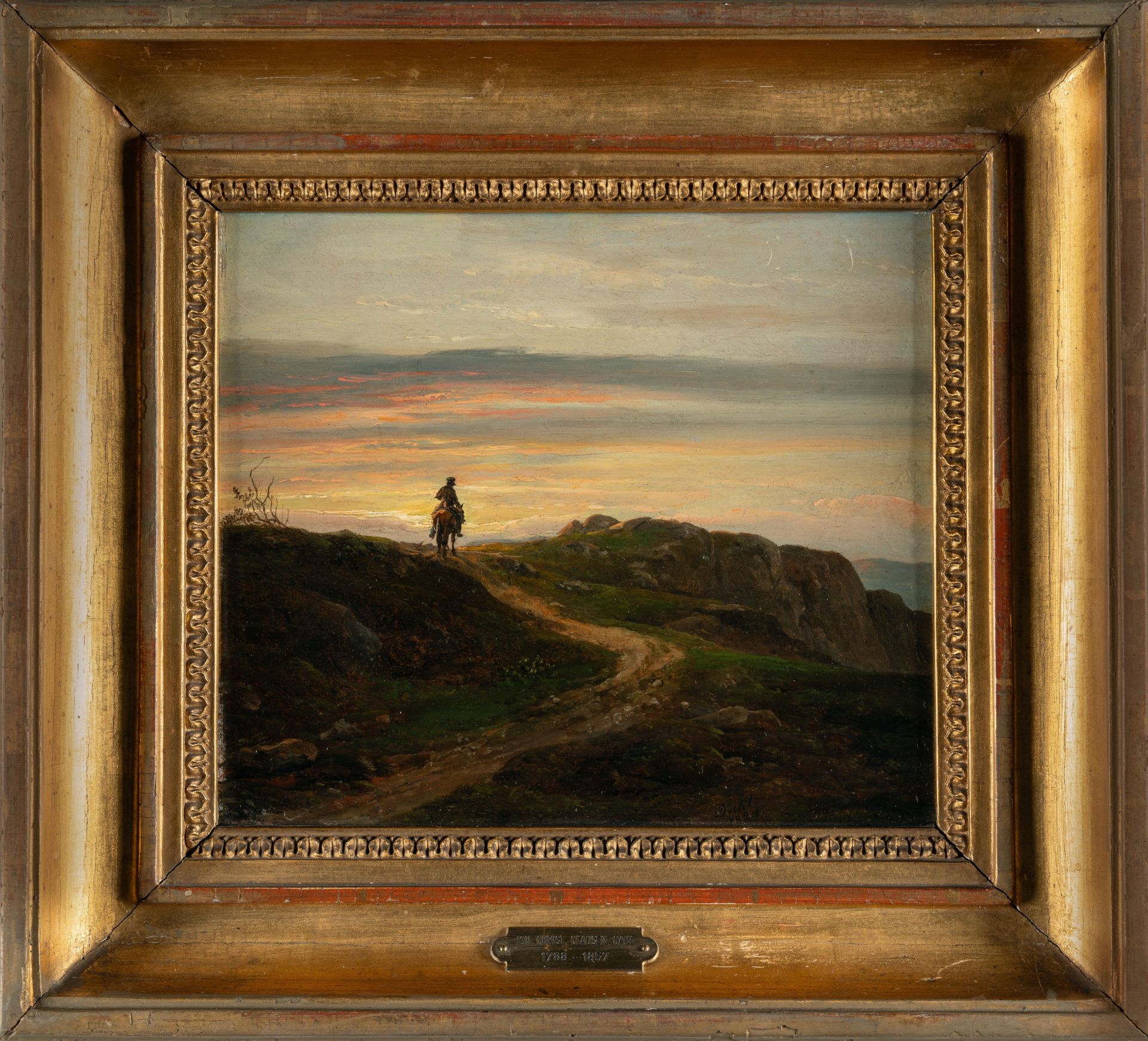 Johan Christian Clausen Dahl (1788 Bergen - Dresden 1857) – Reiter vor abendlichem Himmel - Bild 4 aus 4