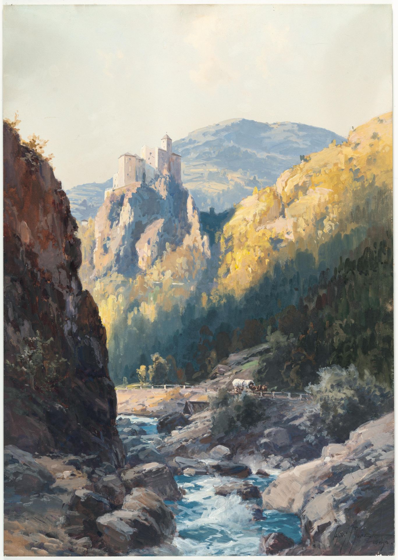 Willy Moralt (1884 München – Lenggries 1947) – 2 sheets: Karneid Castle and Eggental Gorge, South - Image 2 of 5