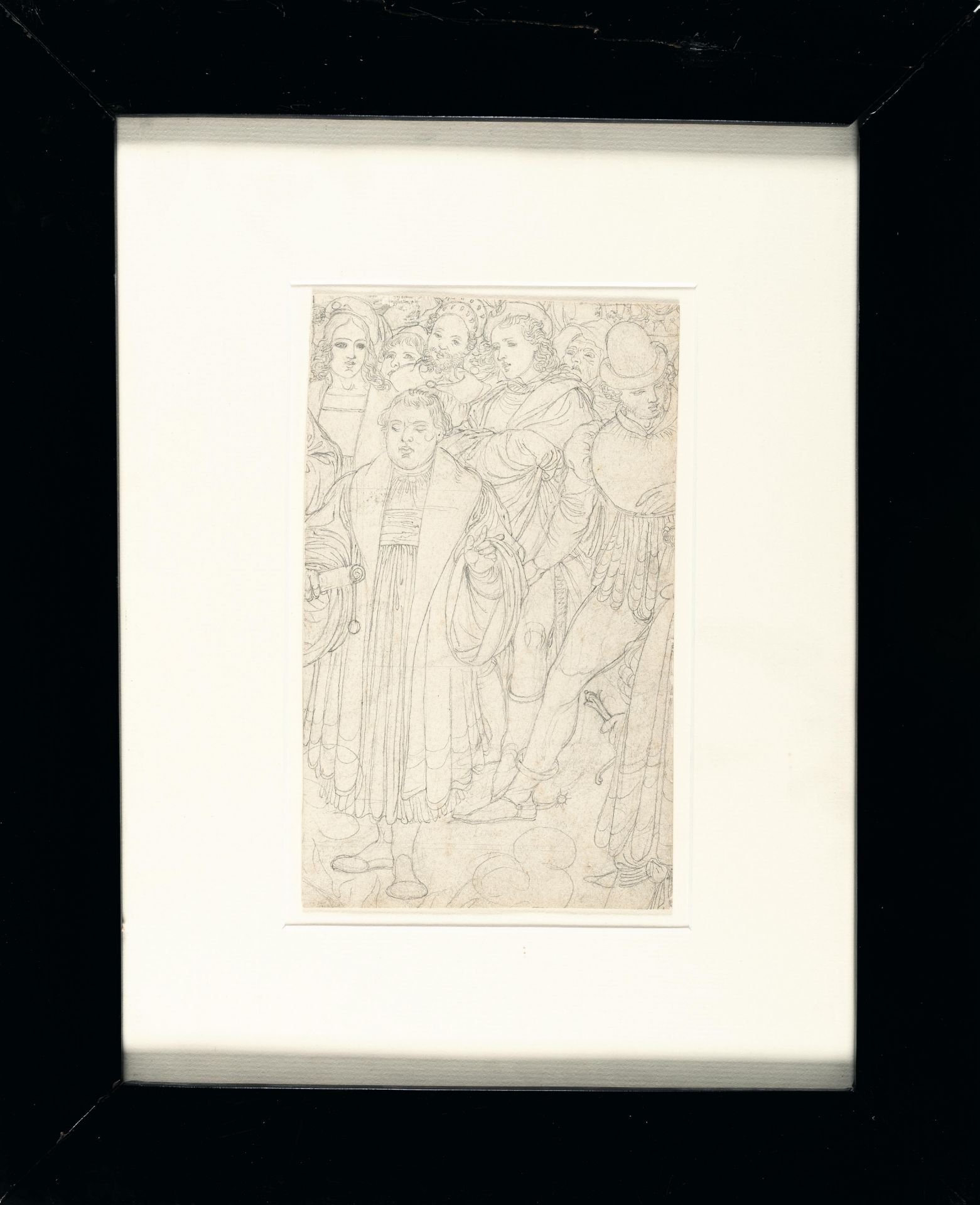 Franz Pforr (?) (1788 Frankfurt/Main – Albano 1812) – Figurengruppe (Luther auf dem Weg zur Bannbull - Bild 4 aus 4