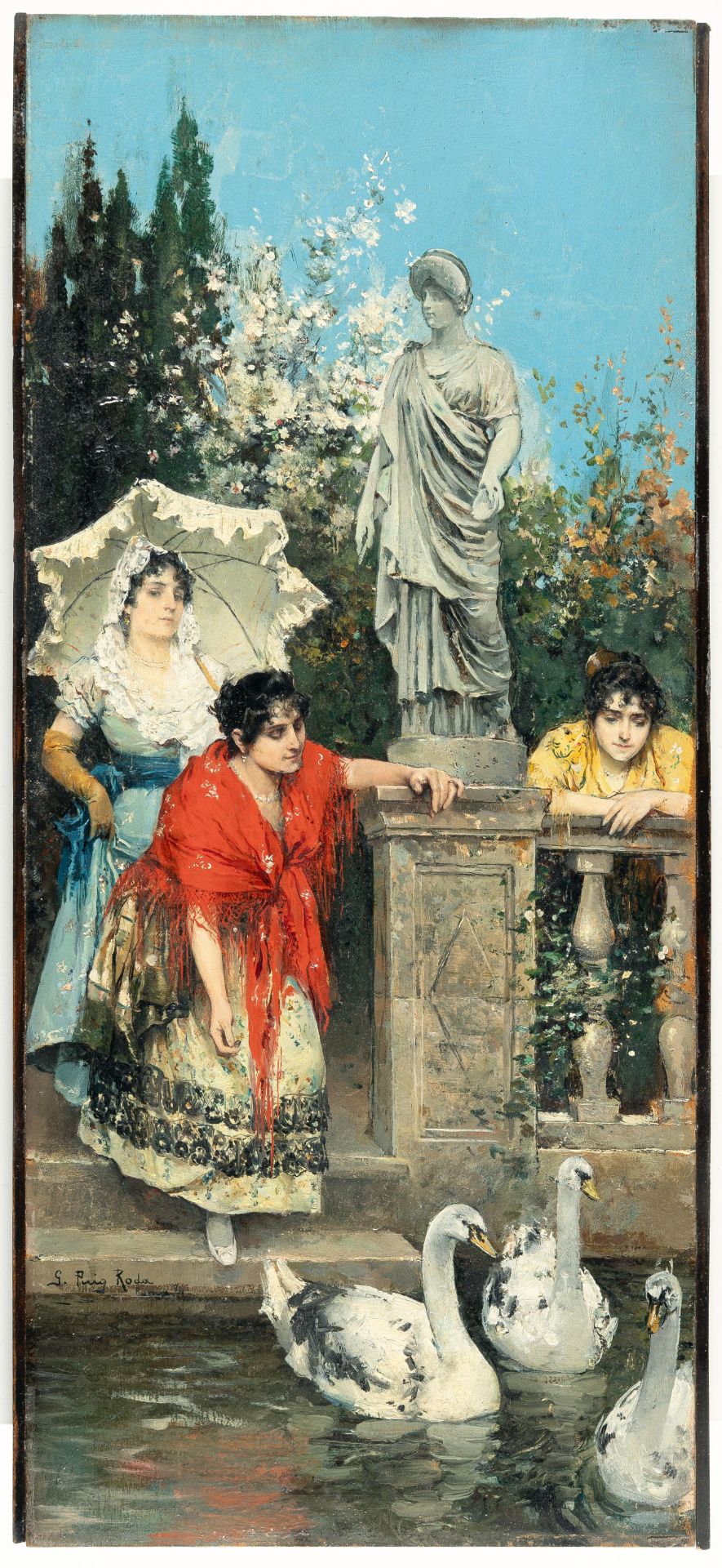 Gabriel Puig Roda (1865 Tírig/Spanien – Vinaroz 1919) – Am Schwanenteich - Bild 2 aus 4