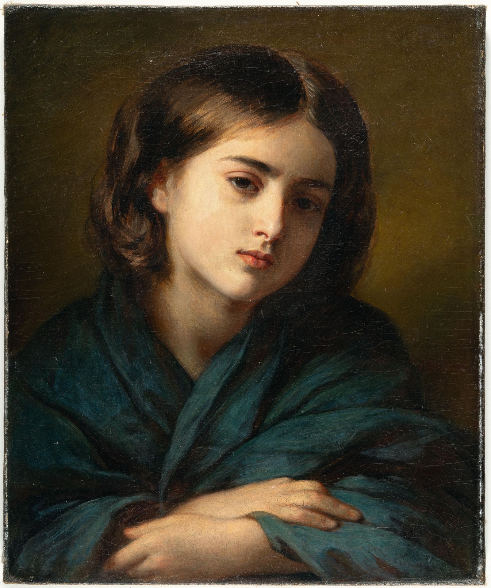 Hermann Winterhalter (1808 St. Blasien - Karlsruhe 1891) – Mädchenporträt - Bild 2 aus 4