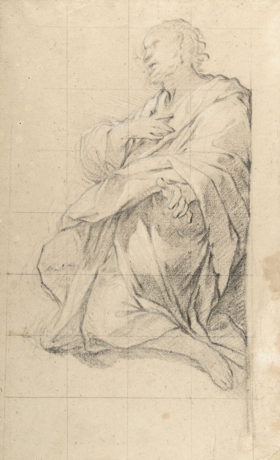 Giovanni Antonio Crecolini (Auch Grecolini) (1674 – Rom – 1755) – Kniender Heiliger