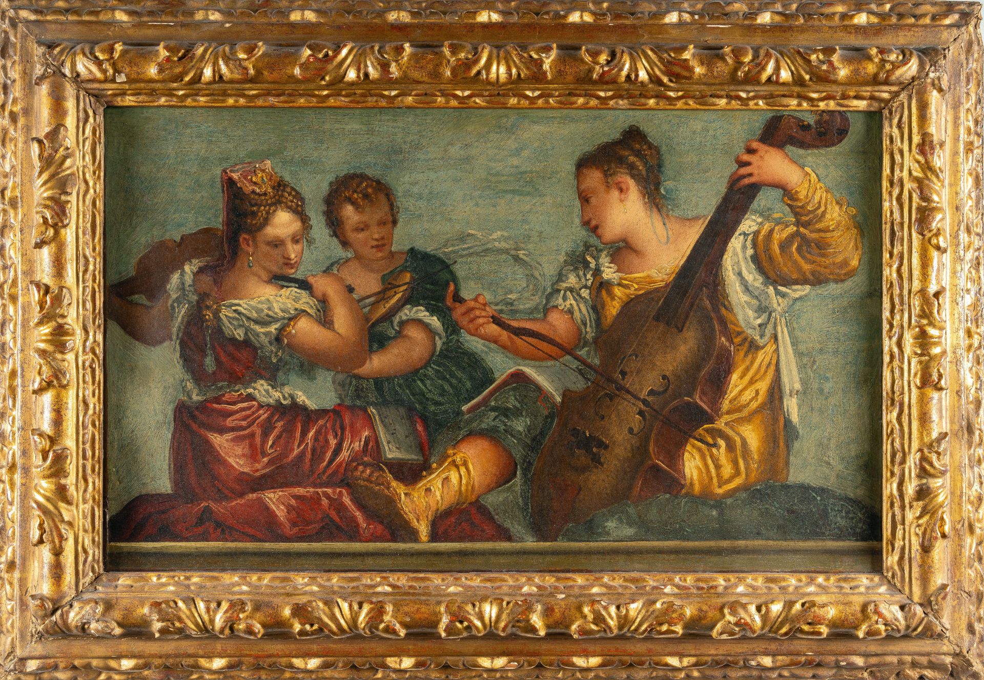 Venezianisch (Pietro Liberi ?) – Drei Musizierende mit Streichinstrumenten - Bild 4 aus 4