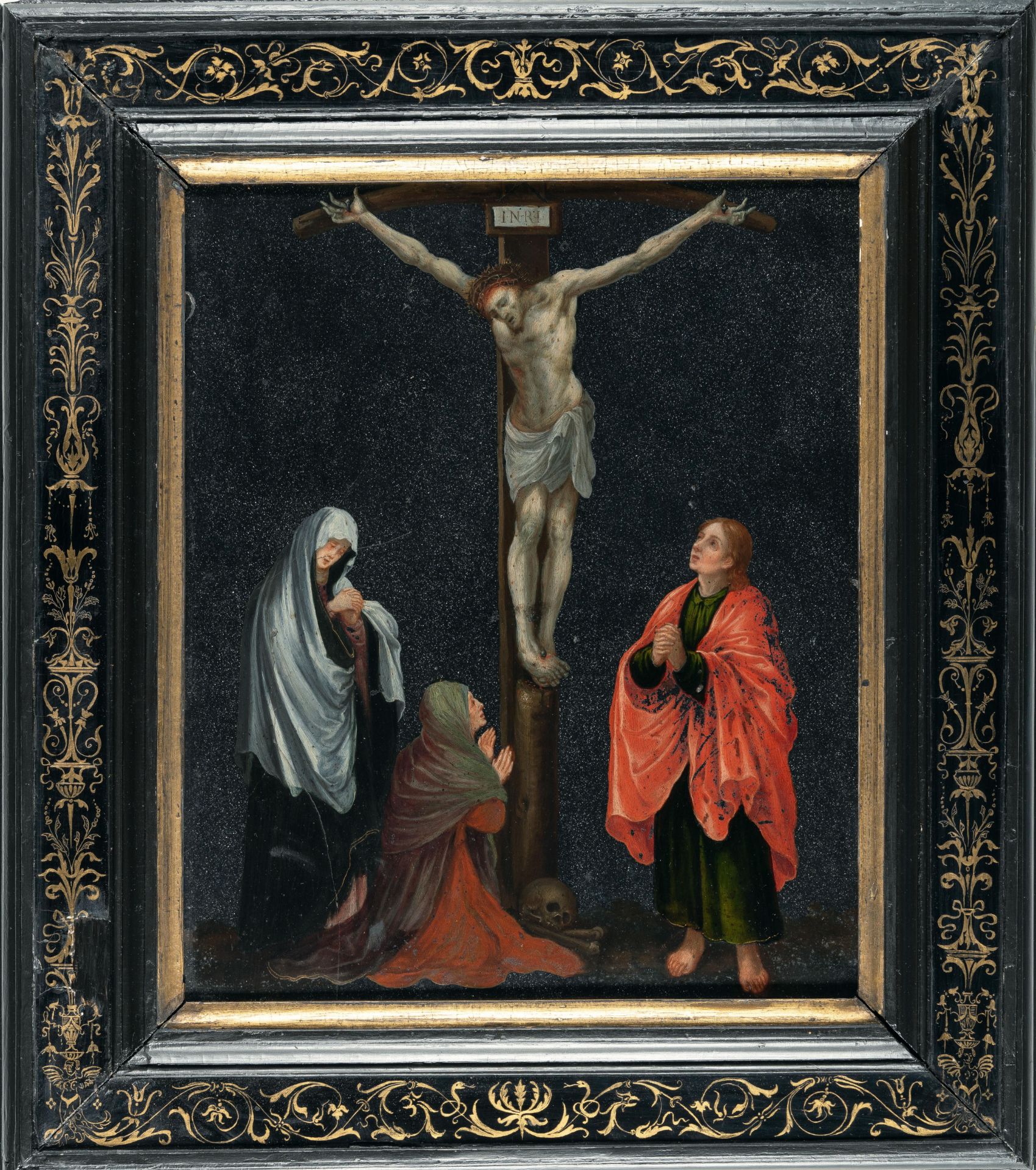 Italienisch oder Südniederländisch – Christus am Kreuz mit Maria, Johannes und Maria Magdalena - Bild 3 aus 3