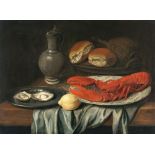 Jacob Foppens van Es (Umkreis) (um 1596 - Antwerpen - 1666) – Banketje mit Hummer, Austern, Broten u