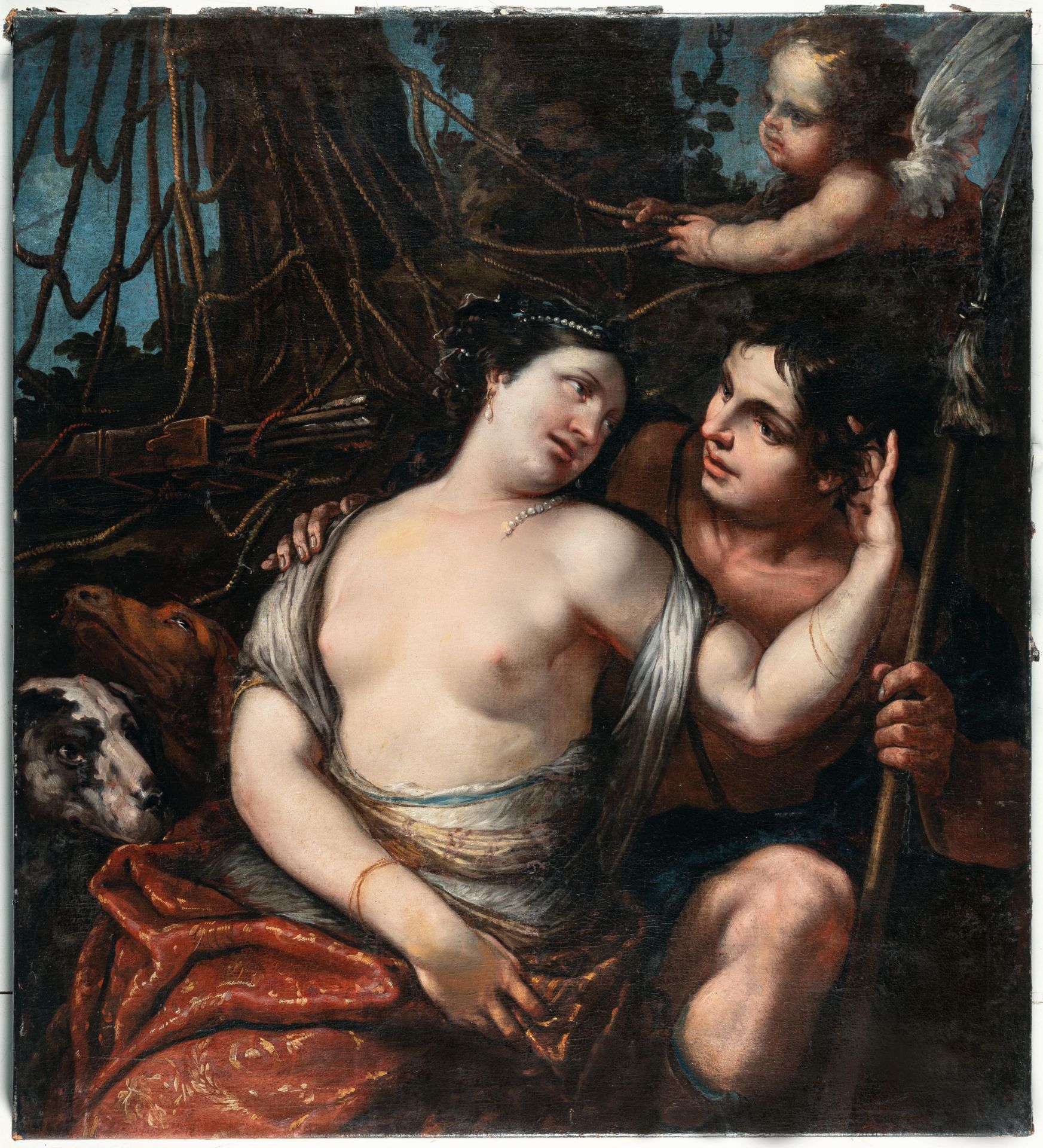 Tuscan – Venus and Adonis.Oil on canvas, relined. (c. 1640/50). 105.6 x 96.8 cm. Framed.Taxation: - Image 2 of 4