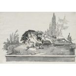 Giovanni Domenico Tiepolo (1727 - Venedig - 1804) – Jagdhunde reißen einen Eber