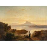 August Albert Zimmermann (1808 Zittau - München 1888) – View over an Italian gulf in the morning