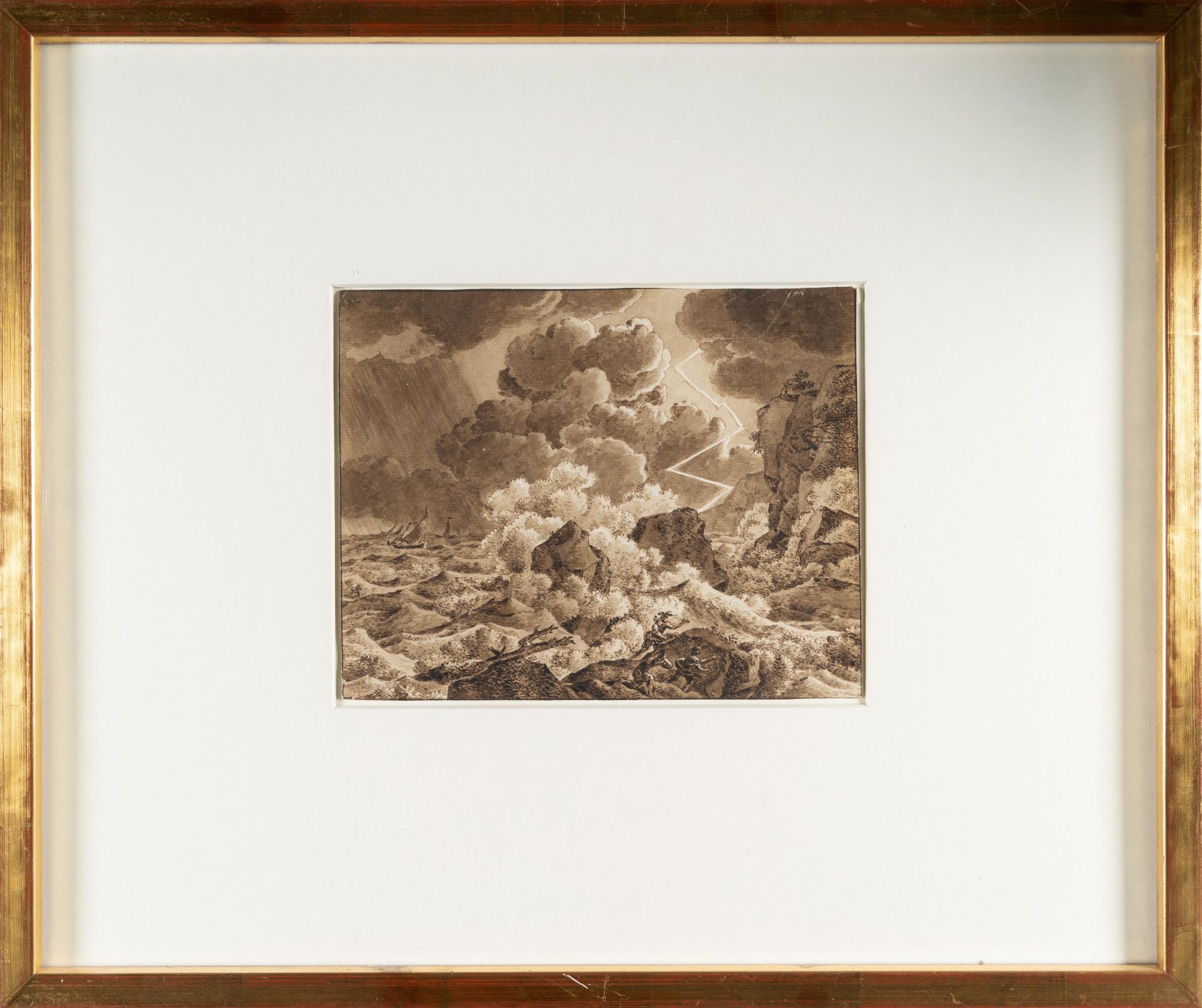 Franz Kobell (1749 Mannheim - München 1822) – Gewittersturm am Meer - Bild 4 aus 4