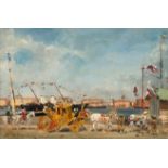 Carl Wuttke (1849 Trebnitz/Schlesien - München 1927) – Harbour scene on the Neva with the ceremonial