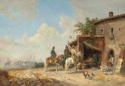 Heinrich Bürkel (1802 Pirmasens - München 1869) – Osteria bei Rom