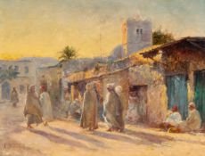 Alexis Auguste Delahogue (1867 Soissons – Nizza 1950) – Szene in Tunis