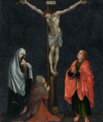 Italienisch oder Südniederländisch – Christus am Kreuz mit Maria, Johannes und Maria Magdalena