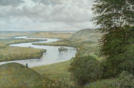 Hans Thoma (1839 Bernau - Karlsruhe 1924) – Landschaft am Oberrhein