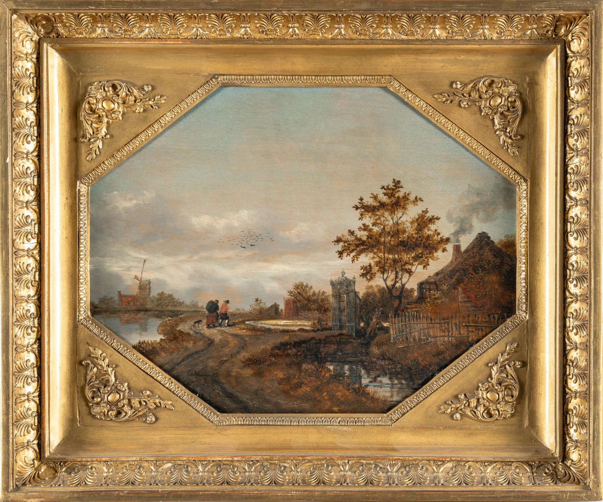 Jacob van Ruisdael (Nachfolge) (1628/29 Haarlem – Amsterdam 1682) – Flusslandschaft mit Gittertor zu - Bild 3 aus 4