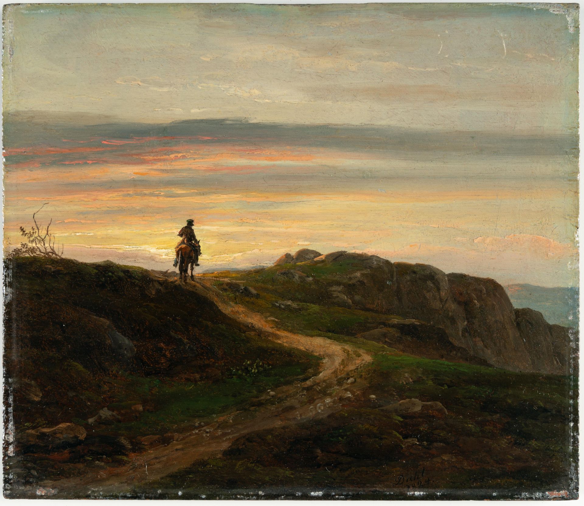 Johan Christian Clausen Dahl (1788 Bergen - Dresden 1857) – Reiter vor abendlichem Himmel - Bild 2 aus 4