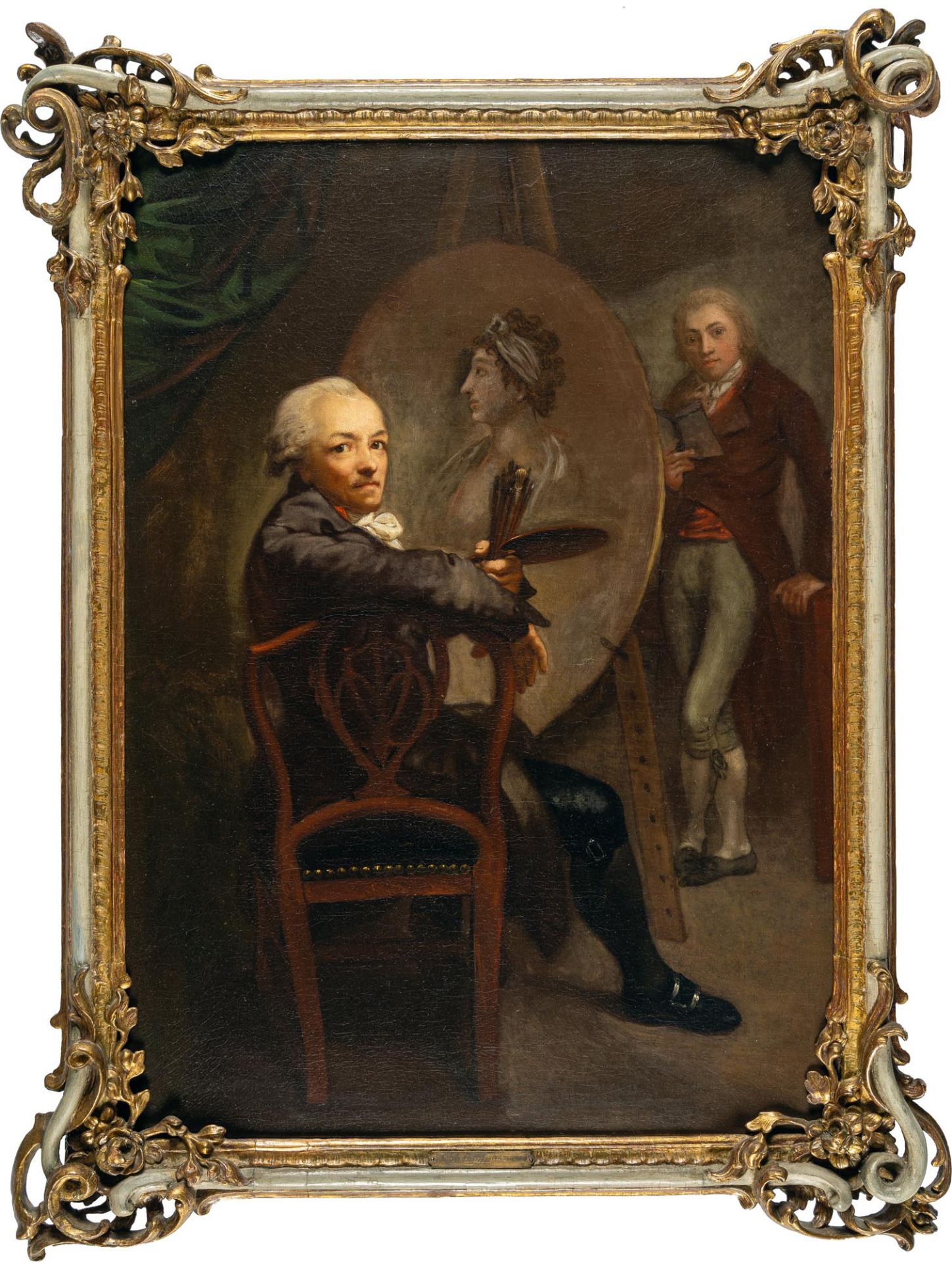 Anton Graff (1736 Wintherthur - Dresden 1813) – Self-portrait in front of the easel, Christoph - Image 4 of 4