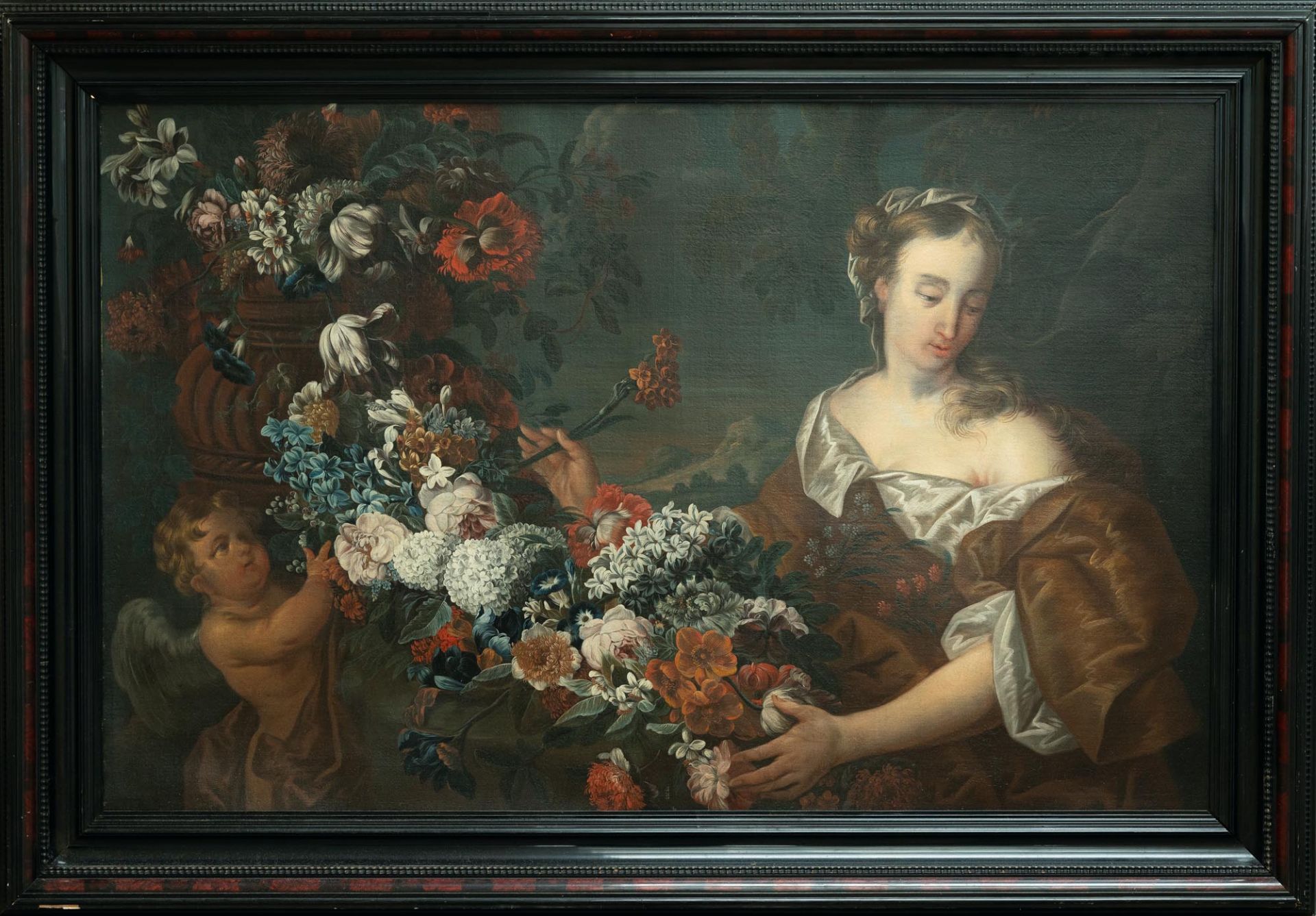 Gaspar Peeter Verbruggen D. J. (1664 – Antwerpen – 1730) – Junge Frau mit Putto und Blumengirlande - Bild 4 aus 4