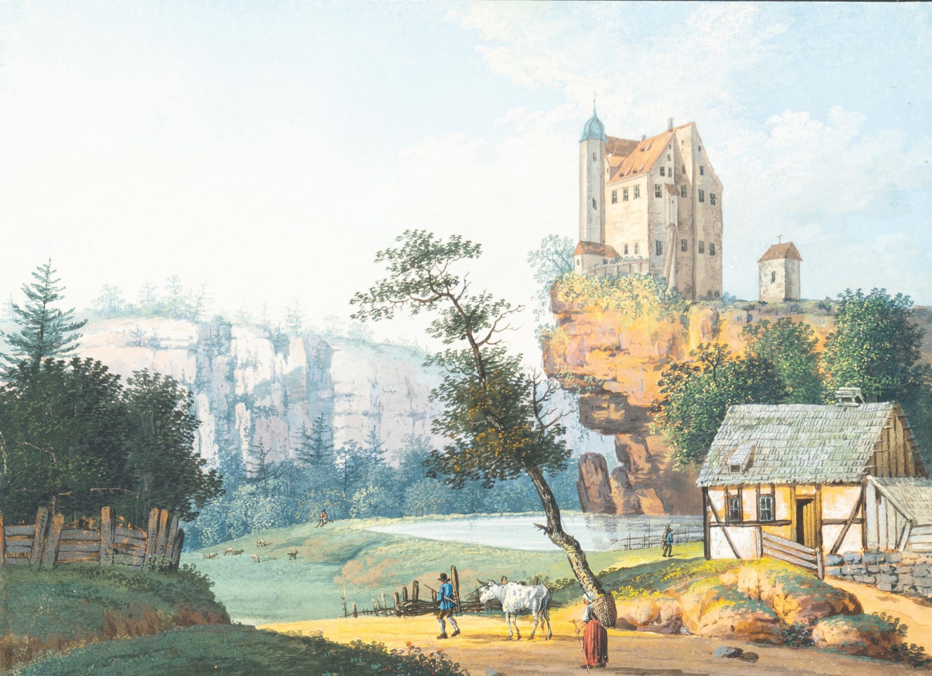 Johann Friedrich Nagel (1765 Waldheim/Sachsen – Meißen 1825) – 2 Bll.: Alte Wasserkunst in Bautzen – - Bild 2 aus 4