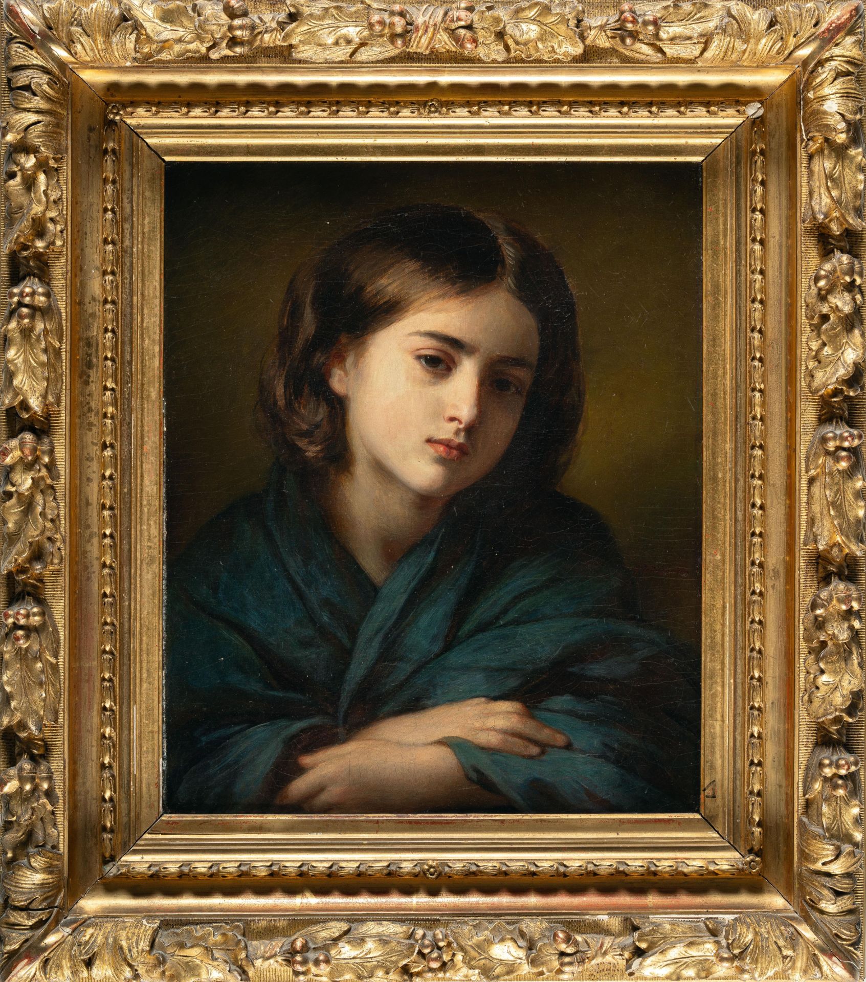 Hermann Winterhalter (1808 St. Blasien - Karlsruhe 1891) – Mädchenporträt - Bild 4 aus 4