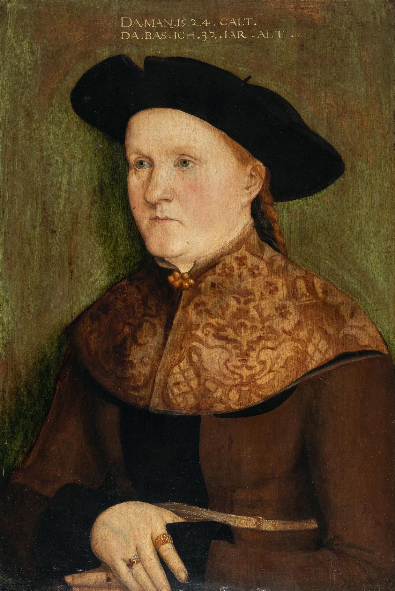 Barthel Beham (1502 Nürnberg - Bologna 1540) – Portrait of a 32 year old woman (“Dorothea Jörg”).Oil