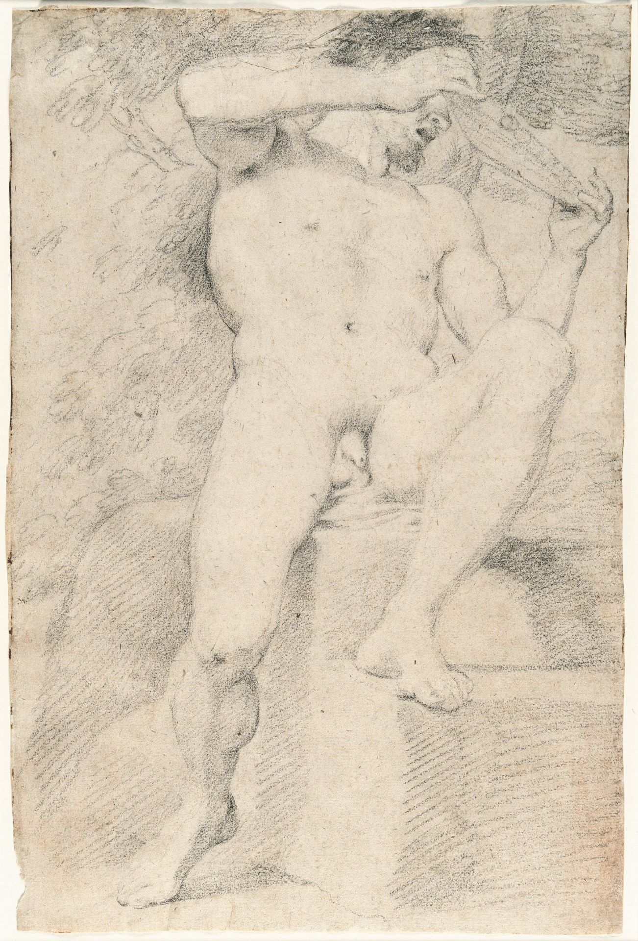 Annibale Carracci (Nachfolge) (1560 Bologna - Rom 1609) – Study of a faun, his gaze averted.Black - Image 2 of 3