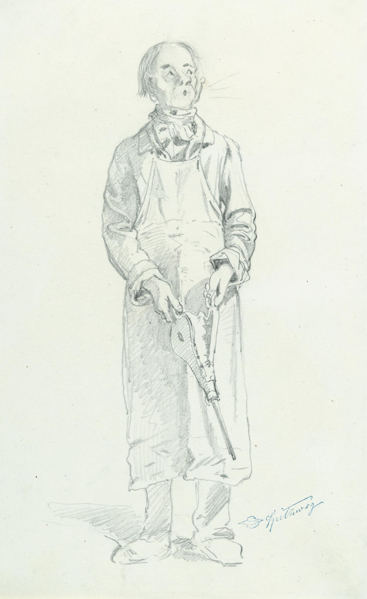 Carl Spitzweg (1808 - München - 1885) – Schmied mit Blasebalg