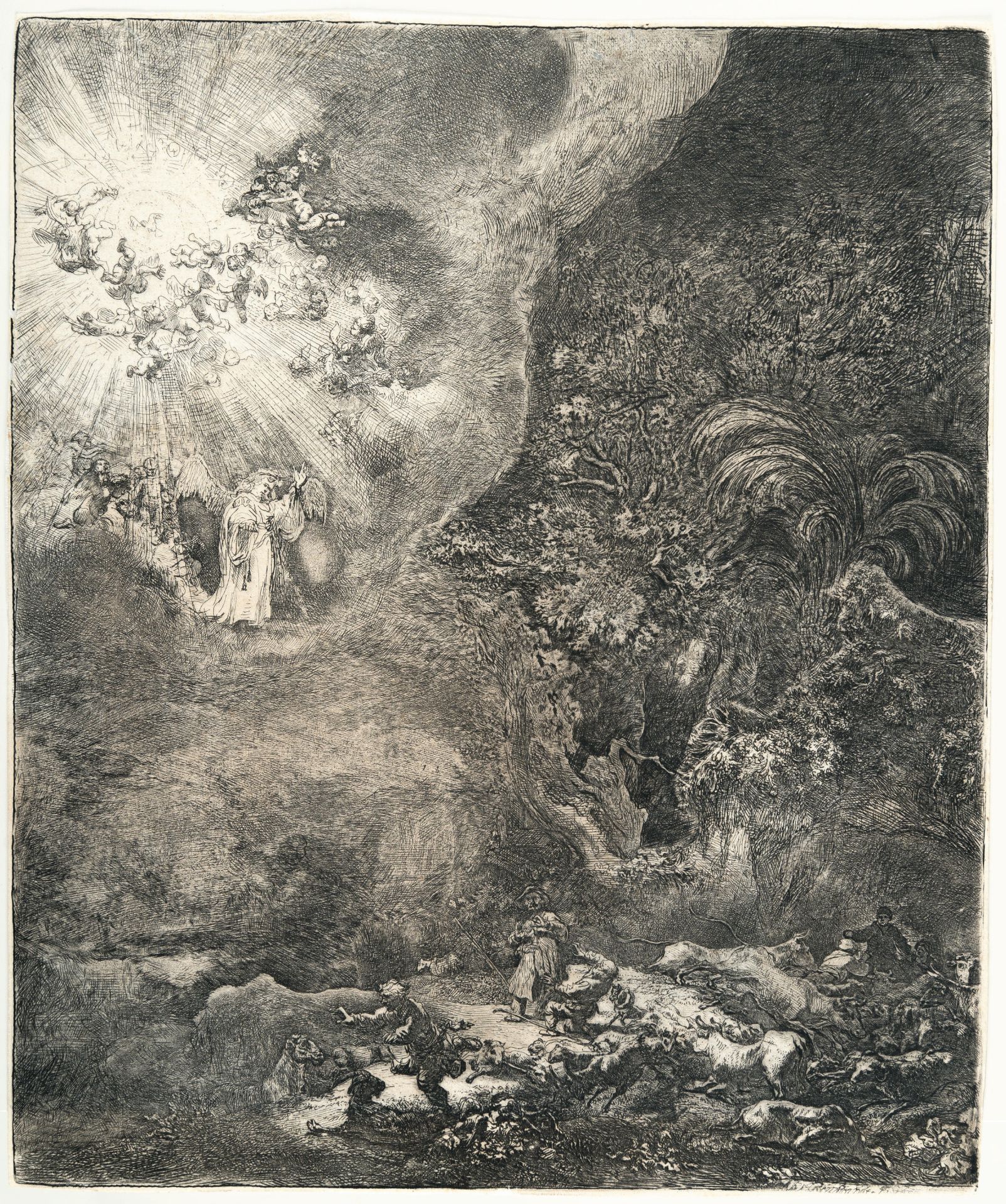 Rembrandt Harmensz. van Rijn – Die Verkündigung an die Hirten - Bild 2 aus 3