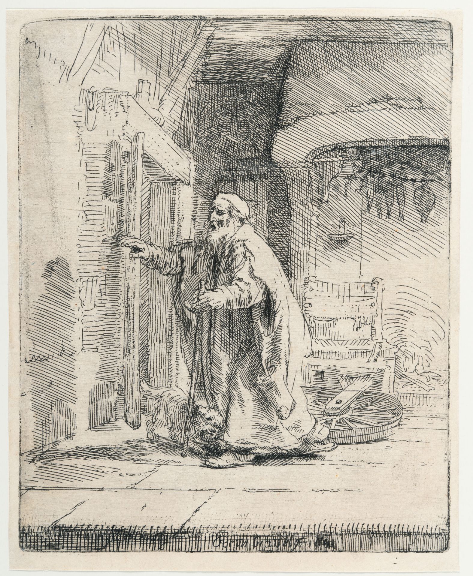 Rembrandt Harmensz. van Rijn (1606 Leiden - Amsterdam 1669) – The Blindness of Tobit: the Larger Pla - Image 2 of 3