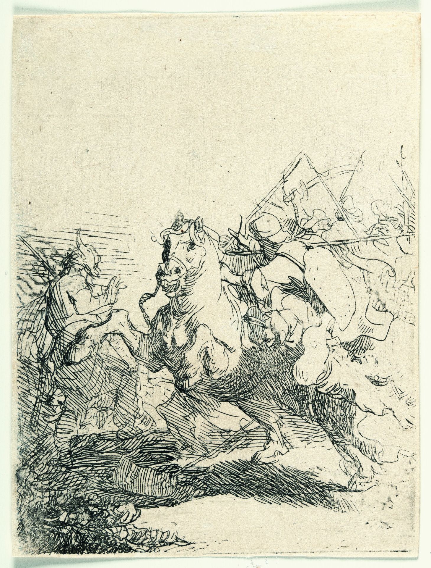 Rembrandt Harmensz. van Rijn (1606 Leiden - Amsterdam 1669) – A Cavalry Fight - Image 2 of 2