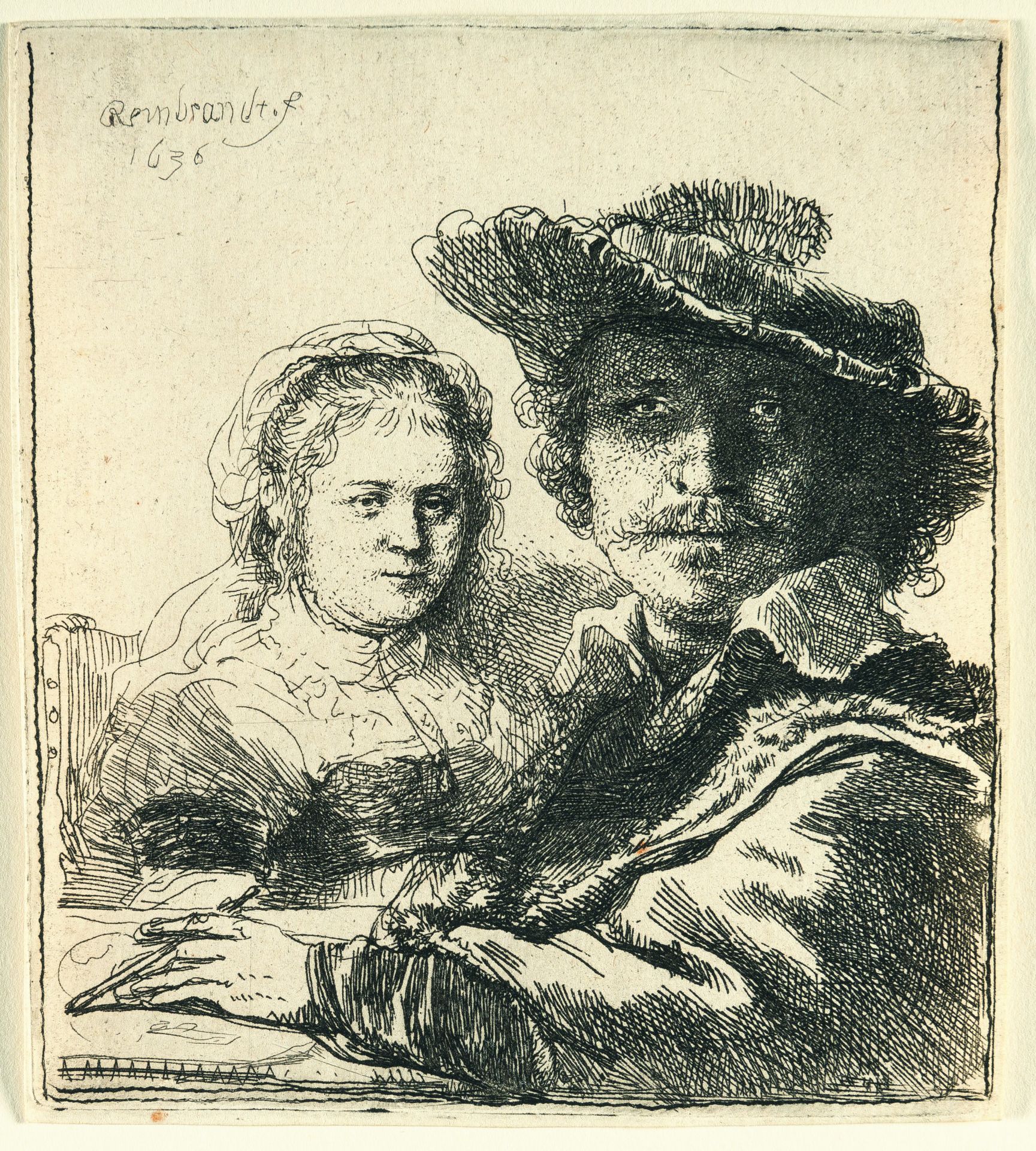 Rembrandt Harmensz. van Rijn – Selbstbildnis mit Saskia - Bild 2 aus 3