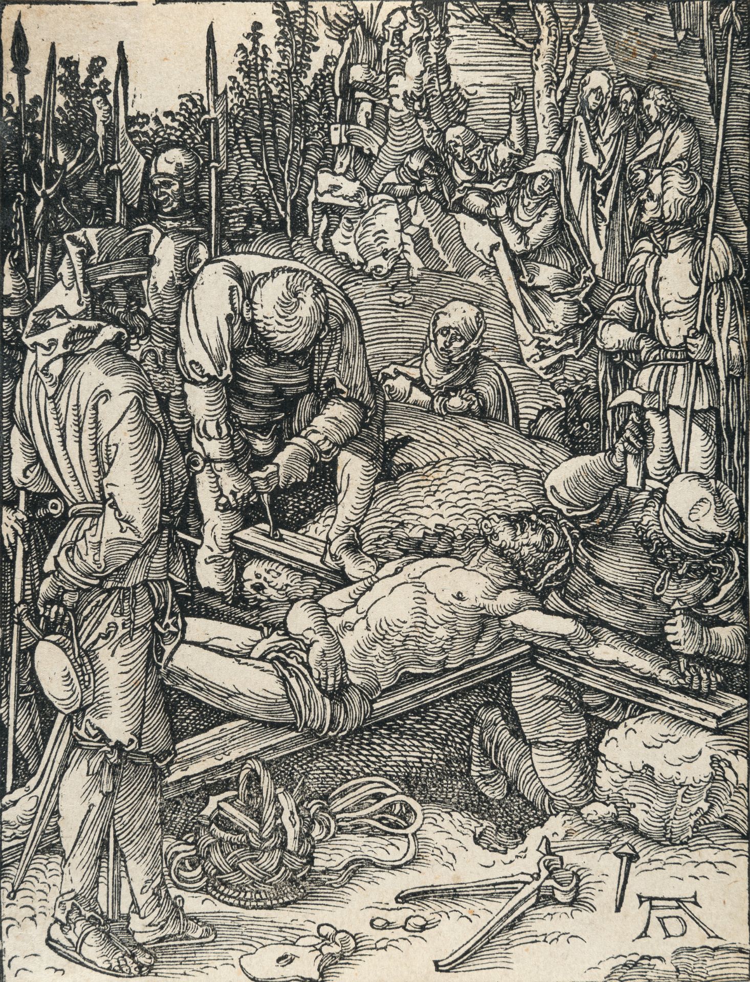 Albrecht Dürer – Christus wird an das Kreuz genagelt