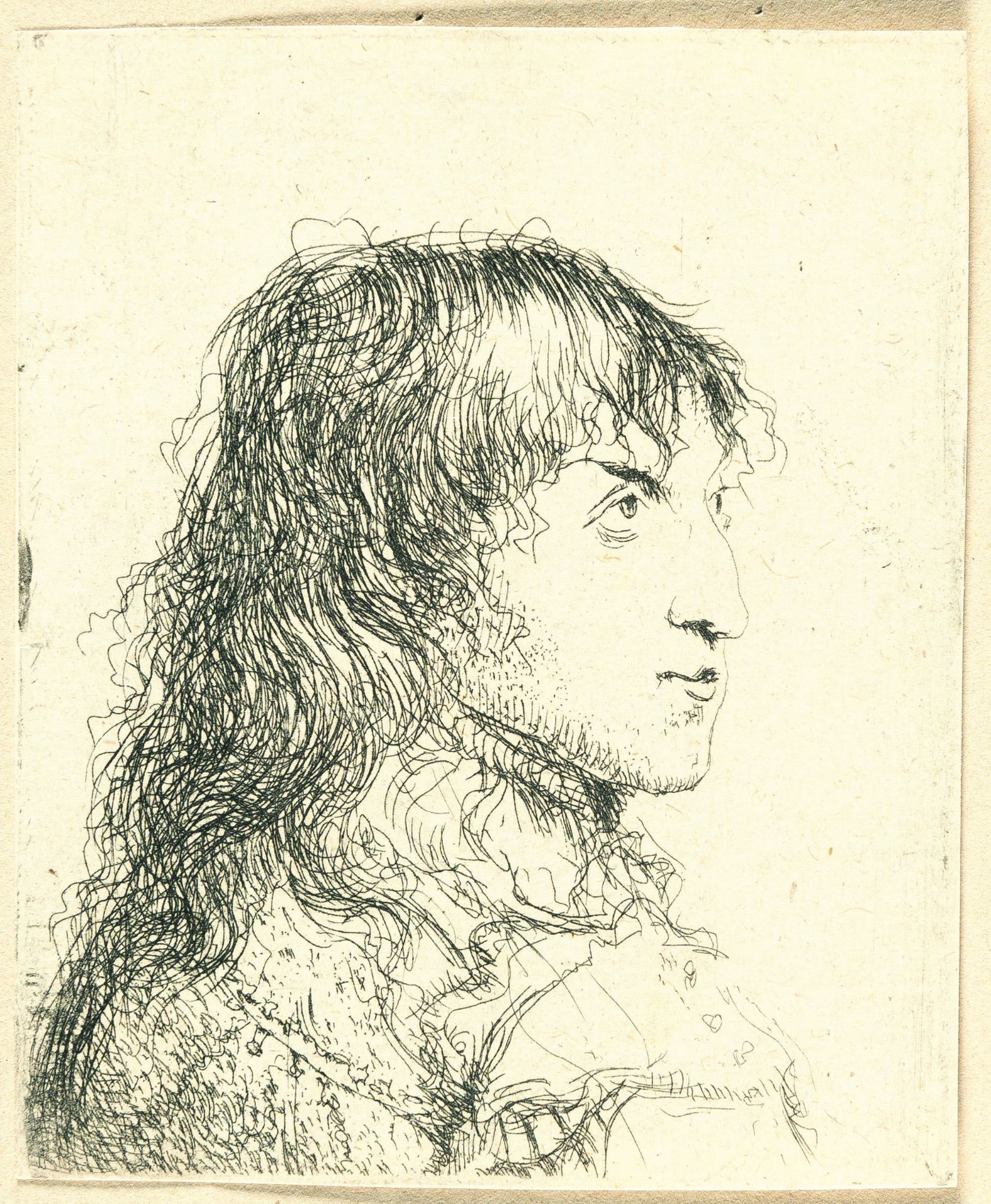 Jan Lievens – Büste eines jungen Mannes mit langem Haar, im Profil nach rechts - Bild 2 aus 3