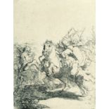 Rembrandt Harmensz. van Rijn – Ein Kavalleriekampf
