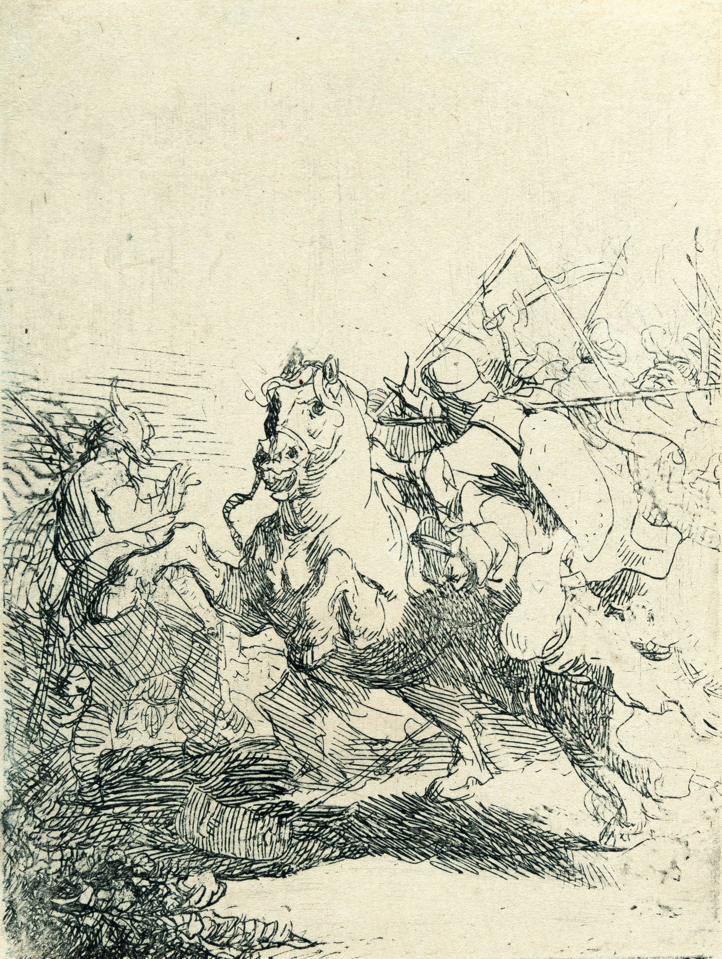 Rembrandt Harmensz. van Rijn (1606 Leiden - Amsterdam 1669) – A Cavalry Fight