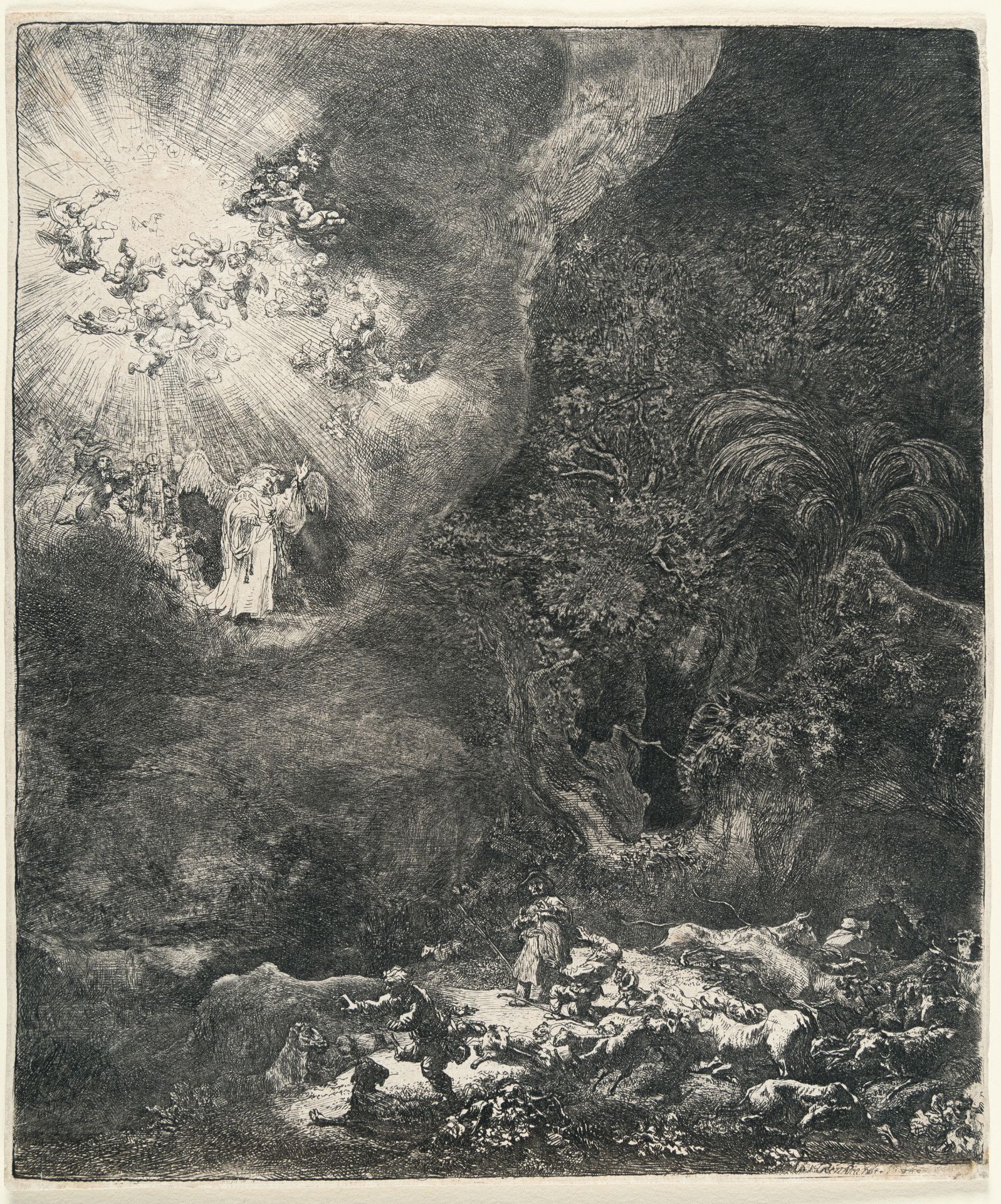 Rembrandt Harmensz. van Rijn – Die Verkündigung an die Hirten - Bild 2 aus 3