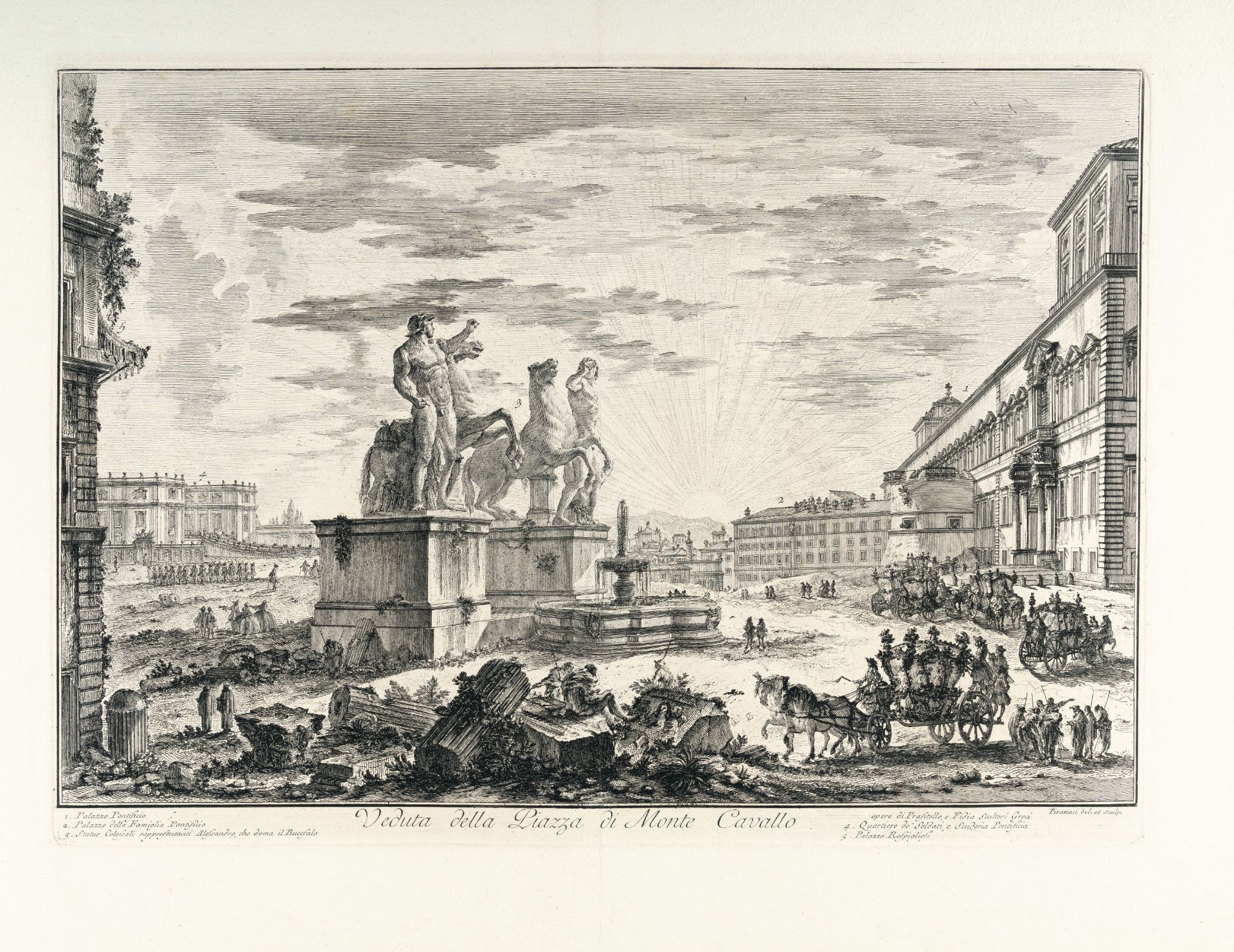 Giovanni Battista Piranesi – Veduta della Piazza di Monte Cavallo (Quirinale)