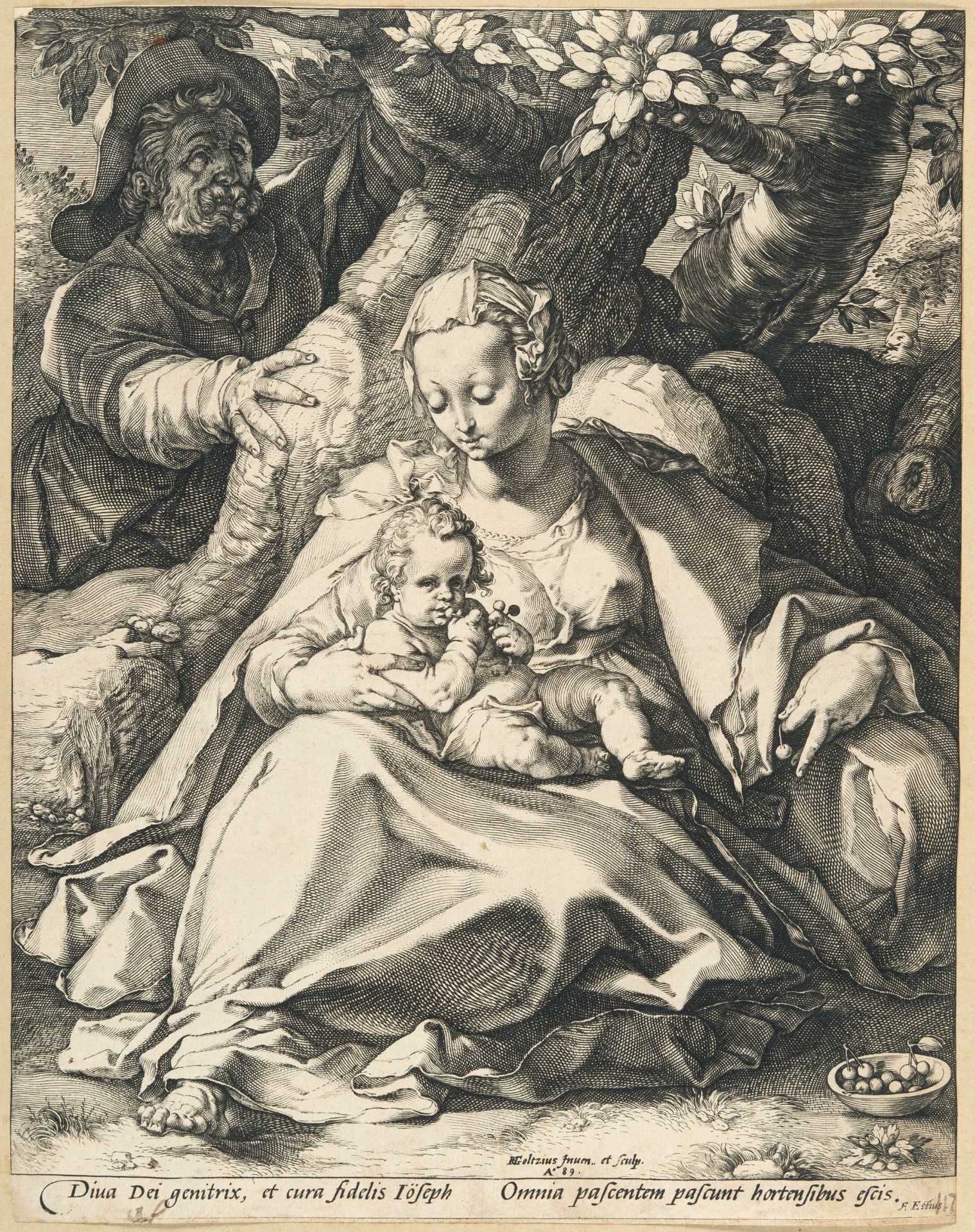 Hendrick Goltzius – Die Heilige Familie unter dem Kirschbaum - Bild 2 aus 3