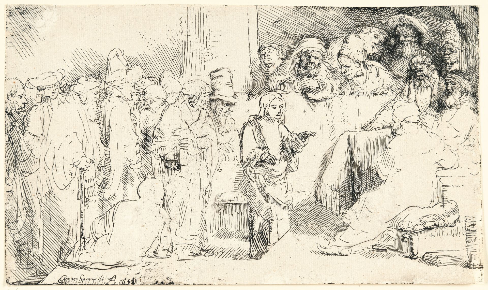 Rembrandt Harmensz. van Rijn – Der stehende Jesusknabe inmitten der Schriftgelehrten - Bild 2 aus 3