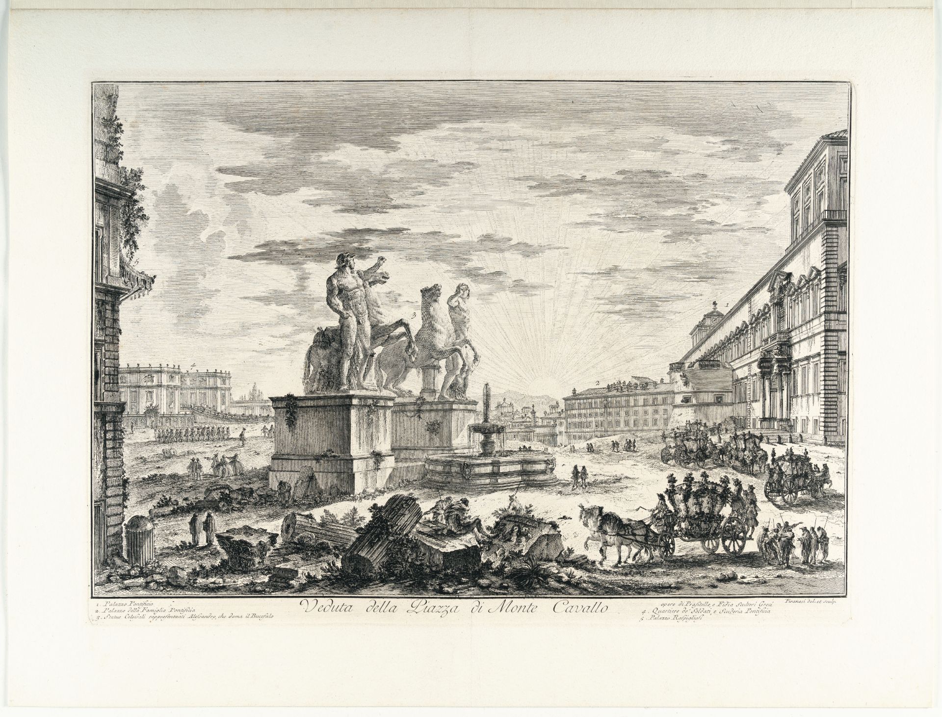 Giovanni Battista Piranesi – Veduta della Piazza di Monte Cavallo (Quirinale) - Bild 2 aus 3