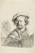 Rembrandt Harmensz. van Rijn – Selbstbildnis mit der flachen Kappe
