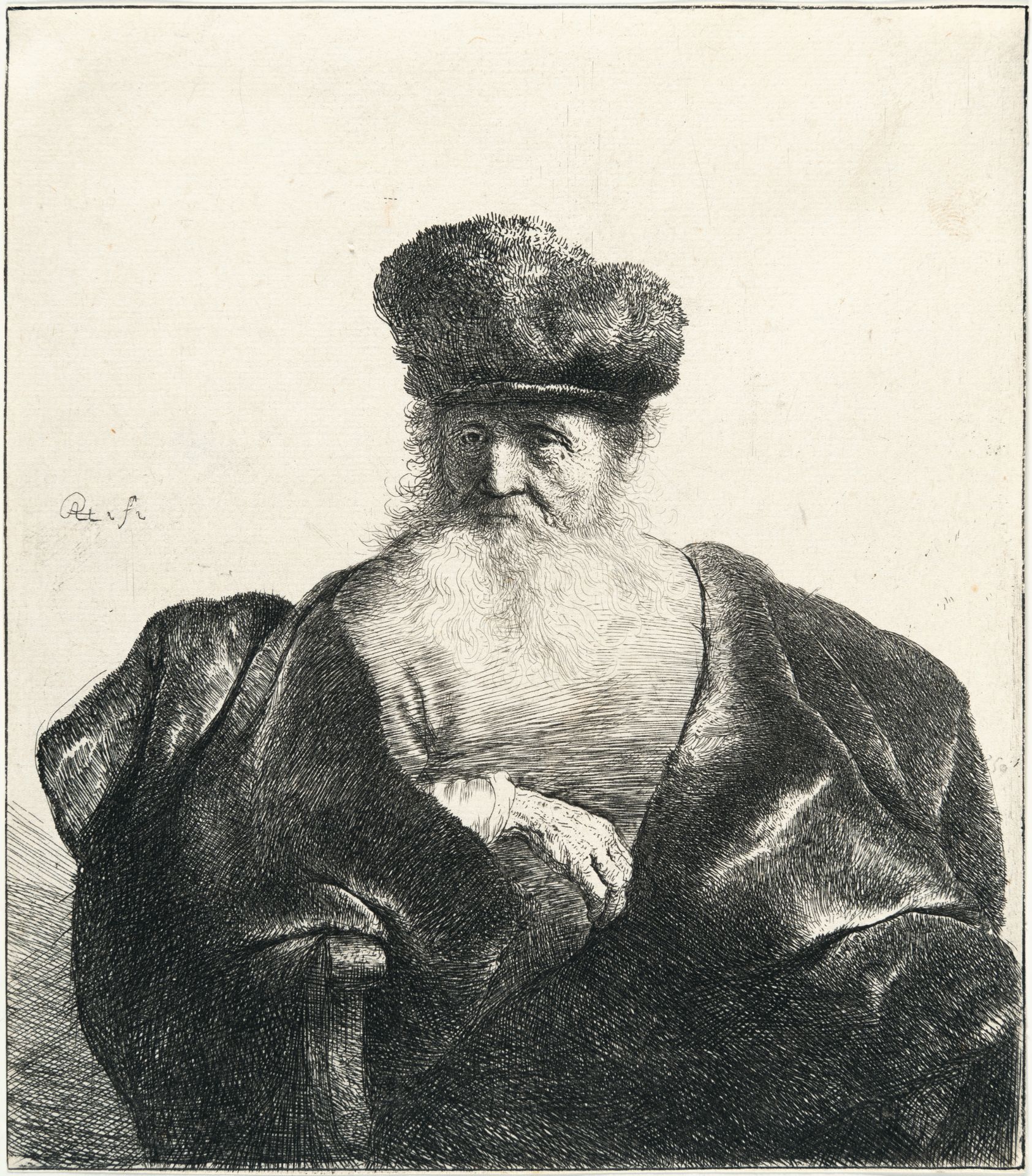 Rembrandt Harmensz. van Rijn (1606 Leiden - Amsterdam 1669) – Old Man with Beard, Fur Cap and Velvet