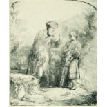 Rembrandt Harmensz. van Rijn – Abraham, mit Isaak sprechend