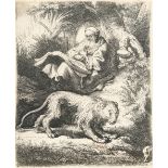 Rembrandt Harmensz. van Rijn – Der heilige Hieronymus am Fuße eines Baumes, lesend