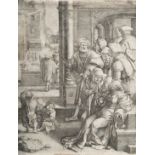 Lucas van Leyden (1494 - Leiden - 1533) – The poet Virgil in the basket
