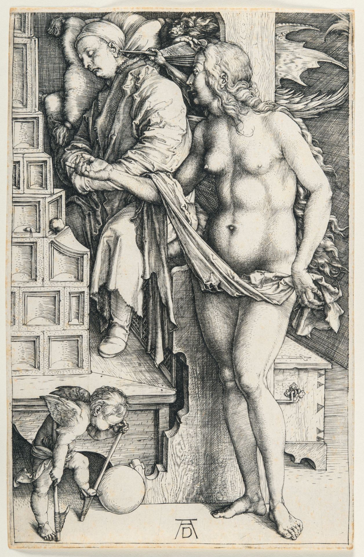 Albrecht Dürer (1471 - Nürnberg - 1528) – The Temptation of the Idle Man (The Doctor's Dream) - Image 2 of 4